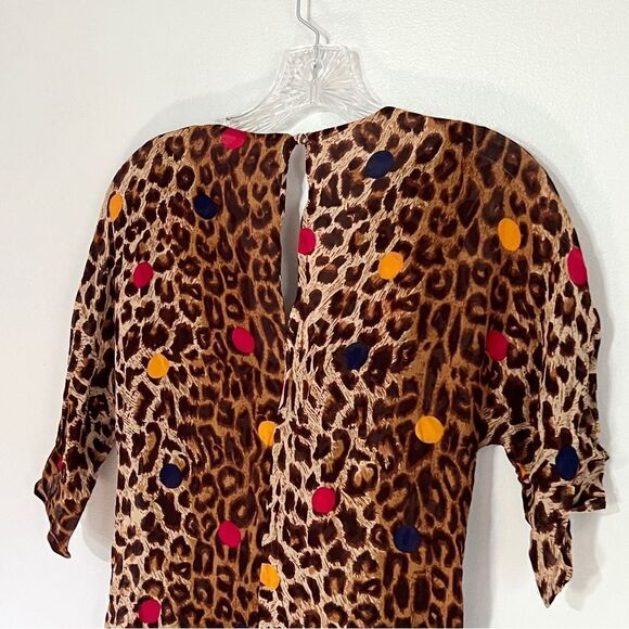 & Other Stories Leopard Print Wrap Dress V Neck Mini Dress Cinch Waist 8 - Picture 6 of 11